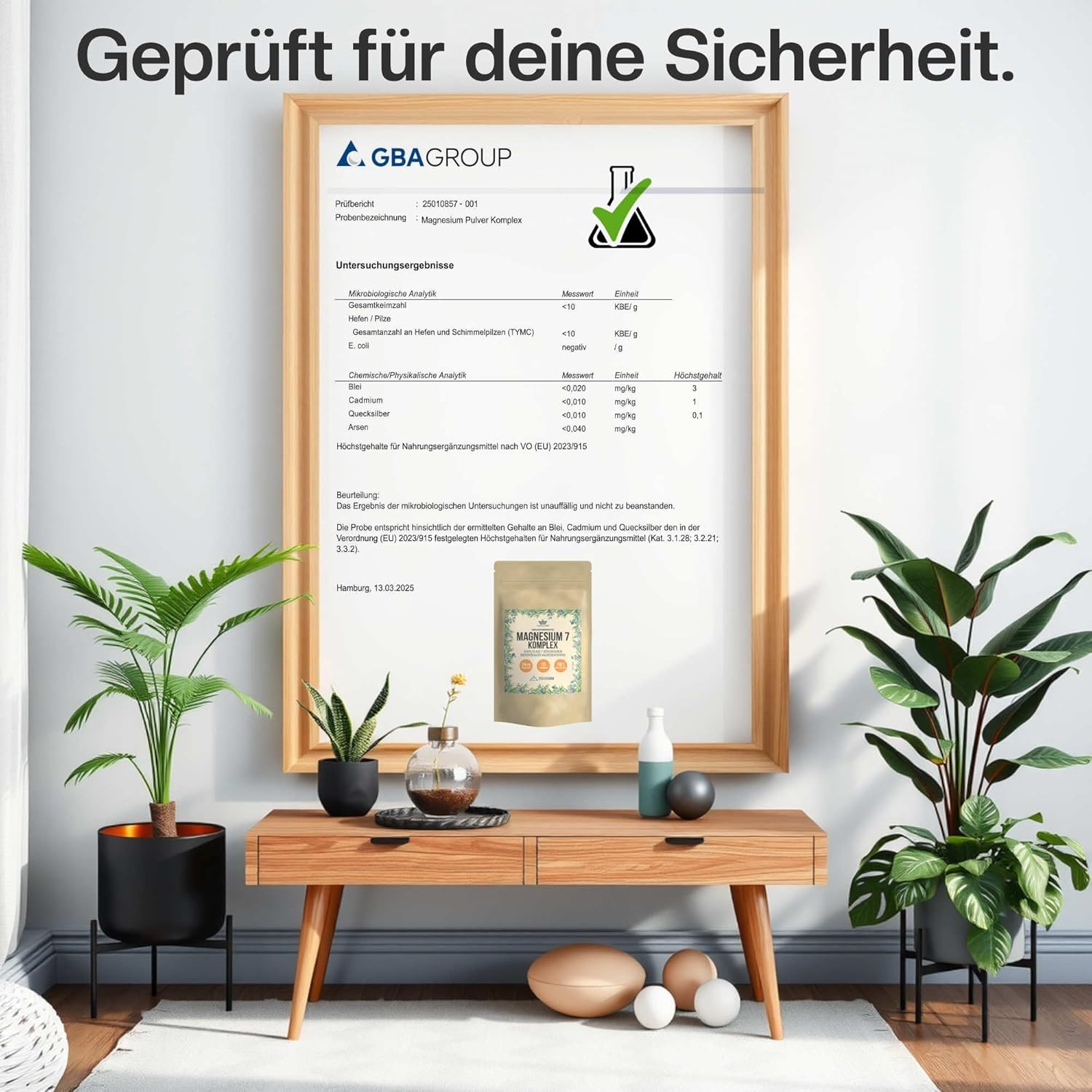 Magnesium Komplex mit B6 & Zink – naturalie® Magnesium Powder in Complex 7 Magnesium Forms Bioavailable 336 mg Elementary Magnesium (per 2 g) Laboratory Tested without Unnecessary Additives 250 g – Bild 6