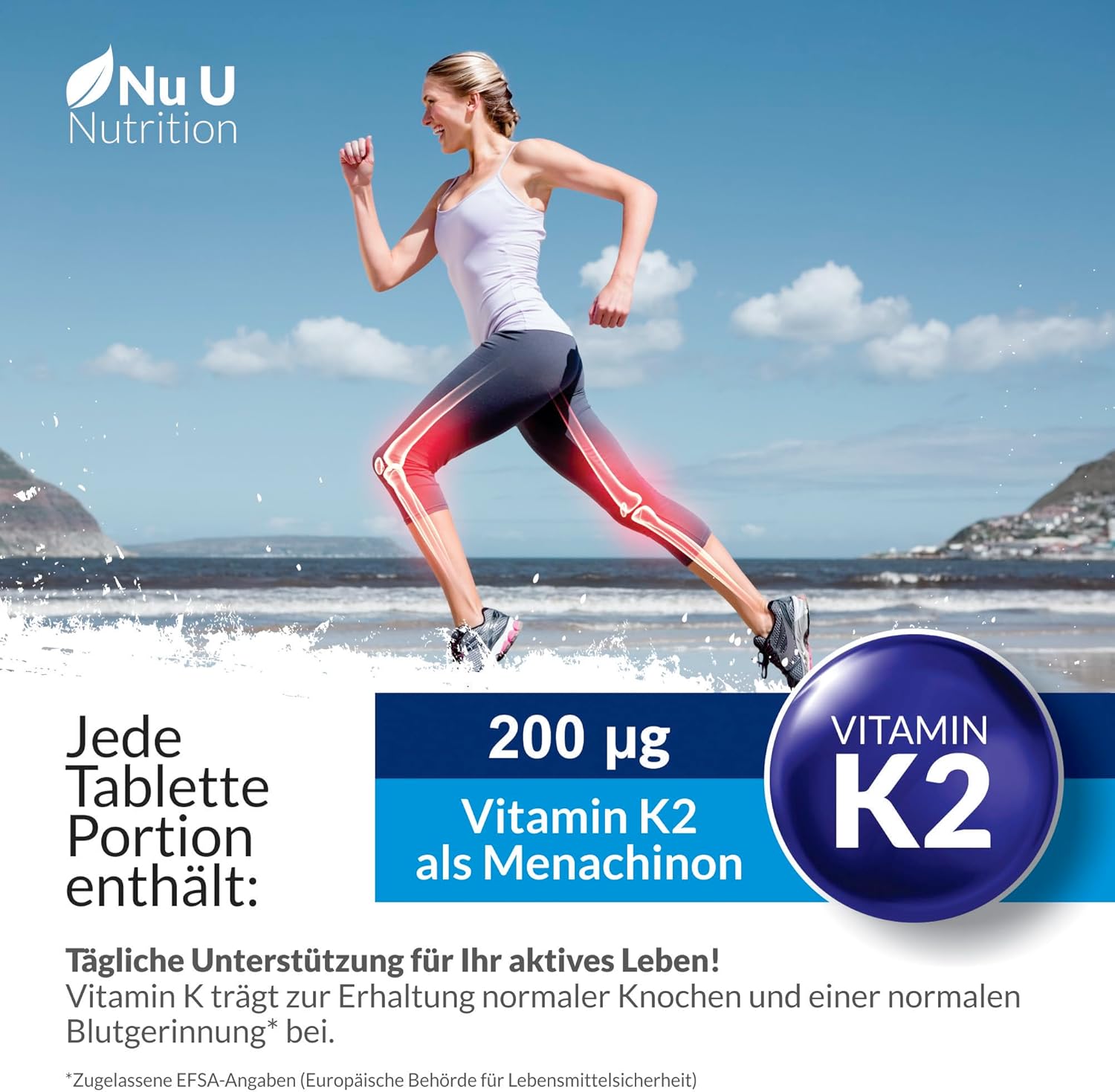 Magnesium Komplex mit B6 & Zink – Vitamin K2 MK7 200 mcg – 365 Vegetarian and Vegan Tablets Year Supply of Vitamin K2 Menac Hinon Nu U Mk7 Nutrition – Bild 7