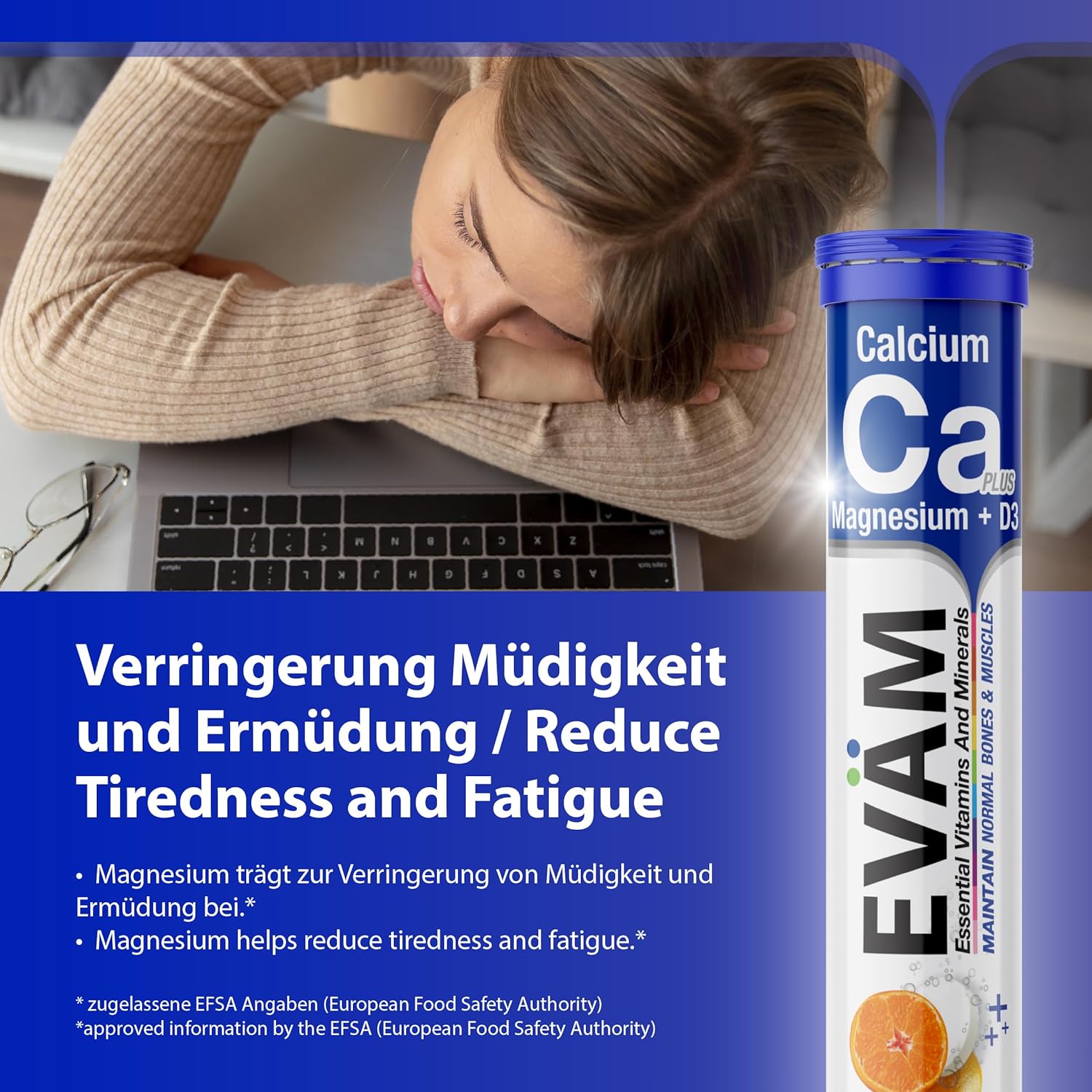 Magnesium 600 mg – Calcium Magnesium D3 Effervescent Tablets, Mandarin Flavour, 3 x 15 Pieces, Dietary Supplement to Support Bones and Muscles, Suitable for Vegetarians, Made in Germany – Bild 8