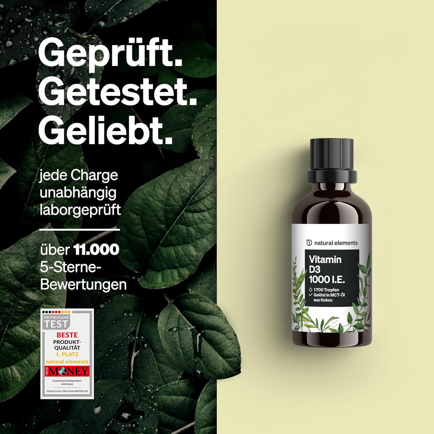 Magnesium Komplex mit B6 & Zink – Vitamin D3 - Laboratory-tested 1000 IU Per Drop, Value for Money Winner 2018* – 50 ml (1750 Drops) – In MCT Oil Made from Coconut – High Dose, Liquid and Made in Germany – Bild 5