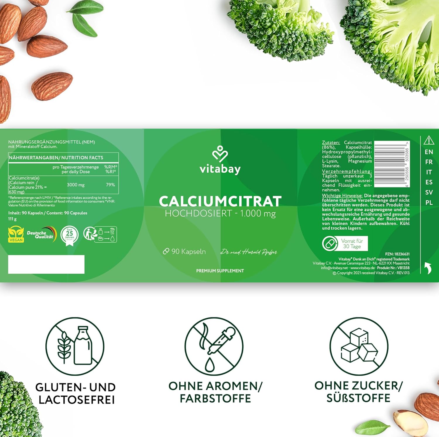 Magnesium 600 mg – Vitabay Calcium Citrate Calcium Citrate, 1000 mg – 90 Capsules – Bild 7
