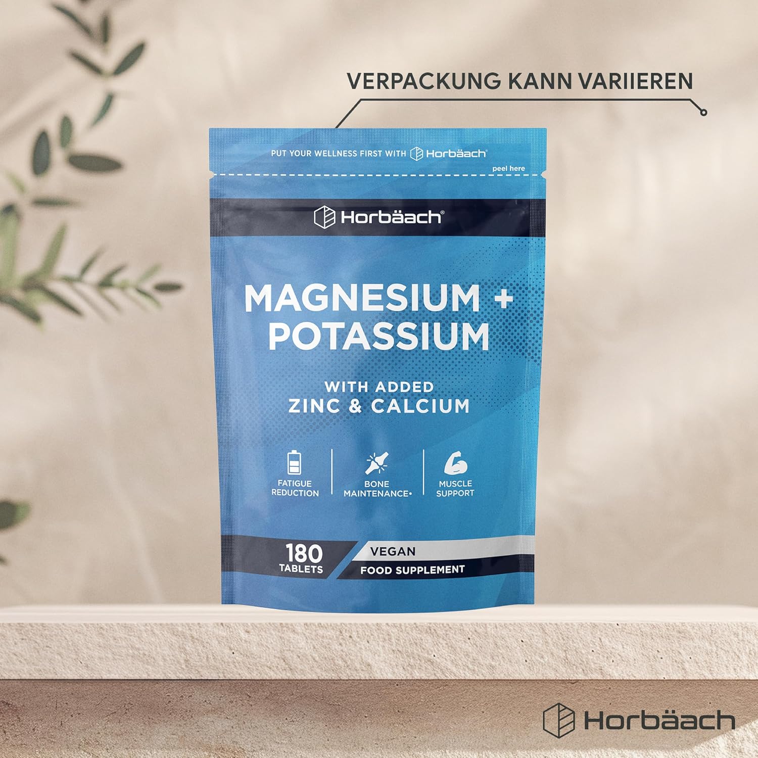 Magnesium Komplex mit B6 & Zink – Horbaach Magnesium Potassium Complex with Calcium Zinc, 6 Months Supply, 180 Vegan Tablets, High Dose, Base Powder Tablets – Bild 6