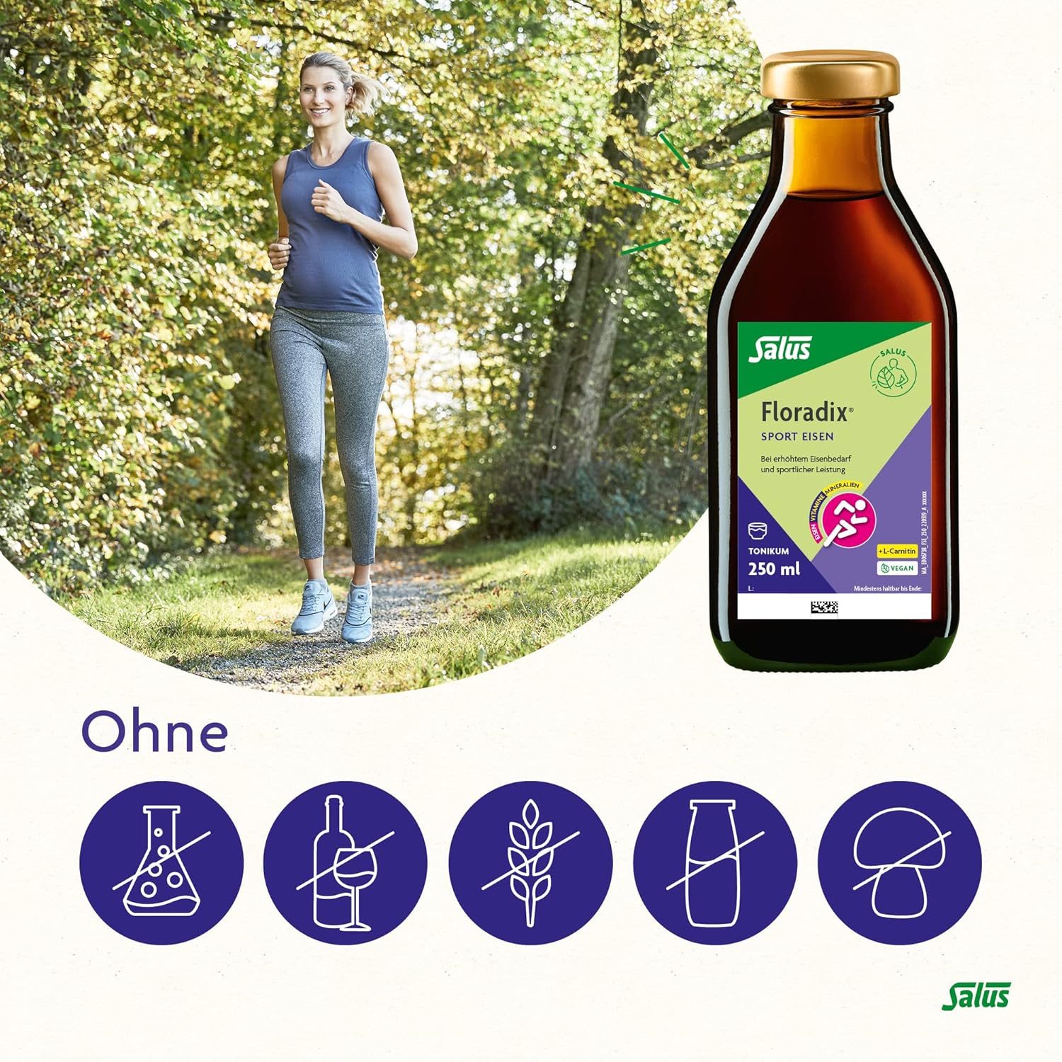 Magnesium Komplex mit B6 & Zink – Flora Dix Sports Iron Tonic 250 ml – Bild 4