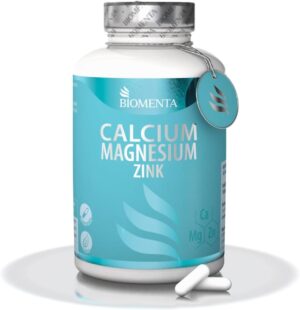 Magnesium Komplex mit B6 & Zink – Biomenta Calcium + Magnesium + Zinc - 180 Capsules - 2 Monthly Treatment