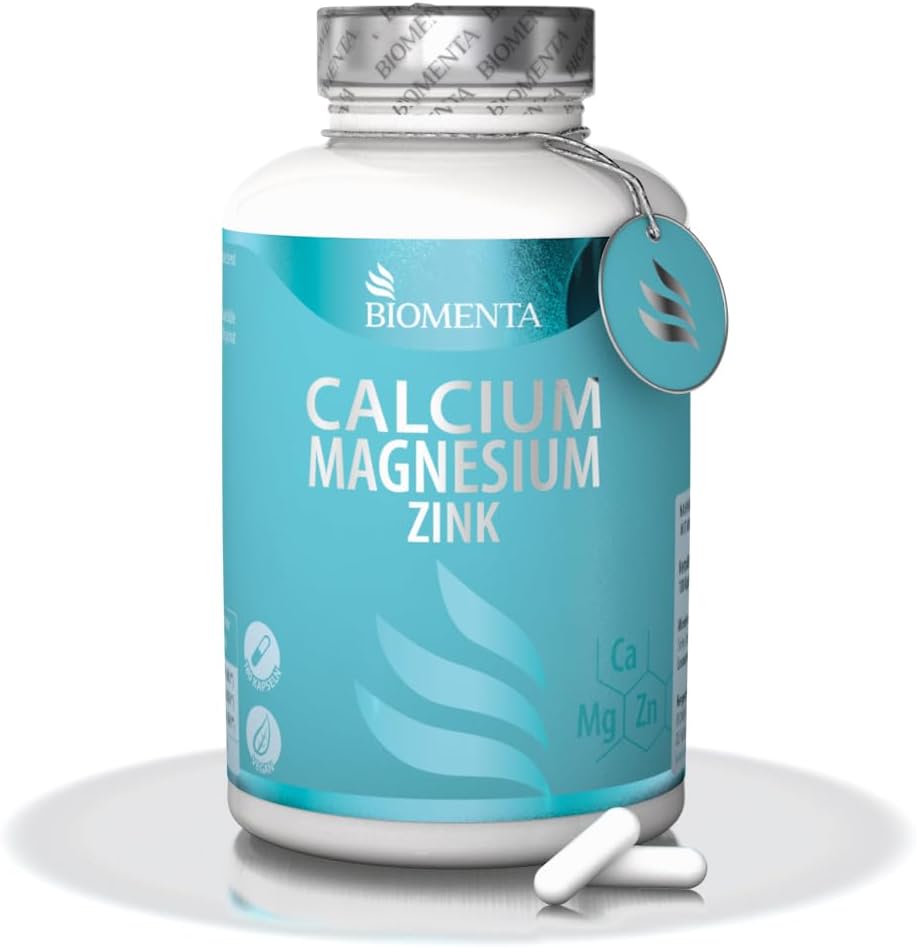 Magnesium Komplex mit B6 & Zink – Biomenta Calcium + Magnesium + Zinc - 180 Capsules - 2 Monthly Treatment