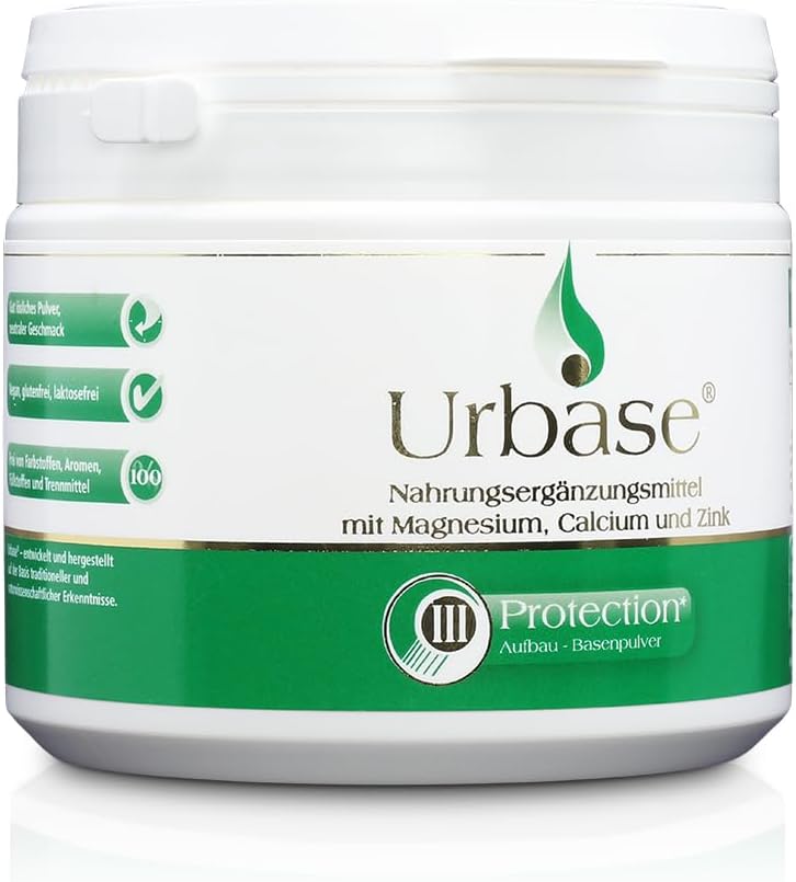 Magnesium Komplex mit B6 & Zink – Laetitia Original Urbase III Protection Building Base Mineral Powder: Dietary Supplement with Magnesium, Calcium, Zinc, Silica - Base Fasting - Vegan 200 g Tin – Bild 2