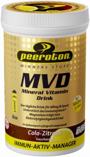 Magnesium Komplex mit B6 & Zink – Peeroton MVD Mineral Vitamin Drink - Cola Lemon, Electrolyte Powder with the 5 Essential Electrolytes Plus Zinc, Magnesium and Vitamin C - Take Regularly and Strengthen the Immune System, 300 g