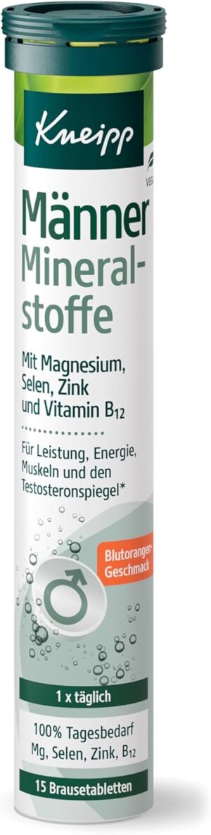 Magnesium Komplex mit B6 & Zink – Kneipp Effervescent Tablets Men's Minerals - Dietary Supplement with Magnesium, Selenium, Zinc and Vitamin B12-15 Pieces