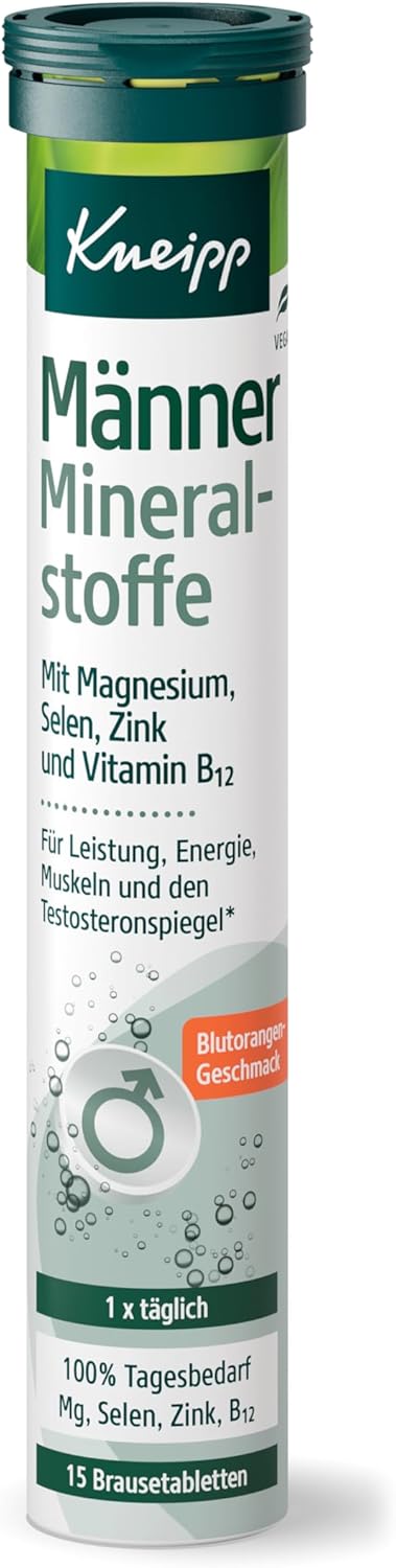 Magnesium Komplex mit B6 & Zink – Kneipp Effervescent Tablets Men's Minerals - Dietary Supplement with Magnesium, Selenium, Zinc and Vitamin B12-15 Pieces