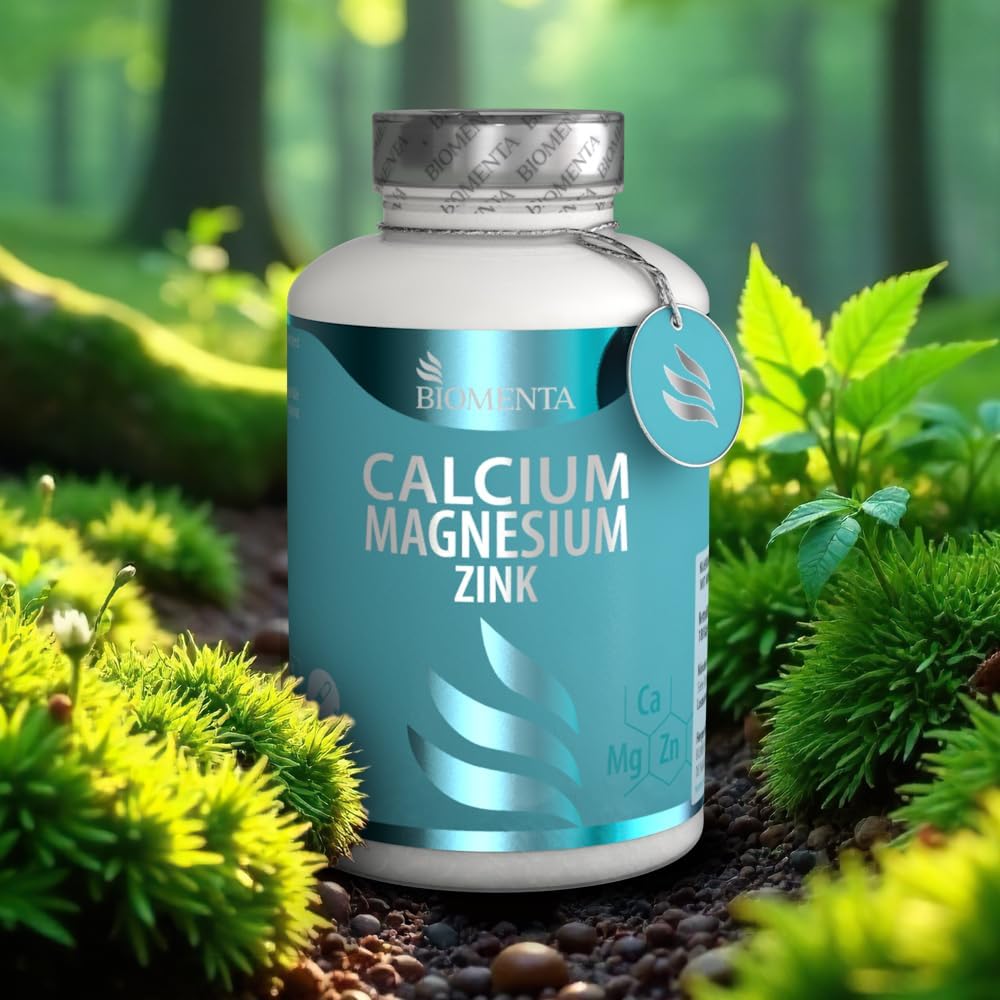 Magnesium Komplex mit B6 & Zink – Biomenta Calcium + Magnesium + Zinc - 180 Capsules - 2 Monthly Treatment – Bild 8