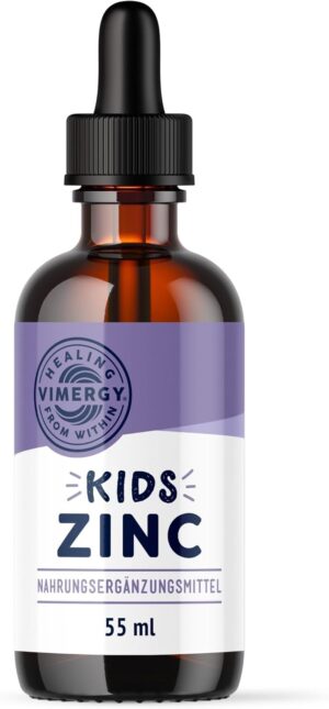 Magnesium Komplex mit B6 & Zink – Vimergy Zink Tropfen Testgröße – Flüssiges Zink Hochdosiert – Antioxidans – Kein Raffinierter Zucker – Glutenfrei ohne Gentechnik Koscher Vegan Keto/Paleo Ernährung Geeignet (Kids - 55 mL)