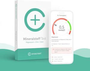 Magnesium Komplex mit B6 & Zink – CERASCREEN Mineral Test - Minerals Magnesium, Zinc & Selenium Test Quickly & Easily from Home | Micronutrient Analysis | Professional Laboratory