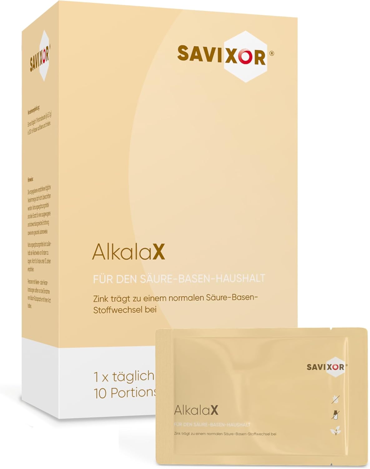 Magnesium Komplex mit B6 & Zink – AlkalaX Mineral Complex 10 x 5 g Vegan - With 3.5 mg Zinc, 250 mg Calcium, 250 mg Magnesium and 400 g Potassium, Zinc contributes to a normal acid-base metabolism