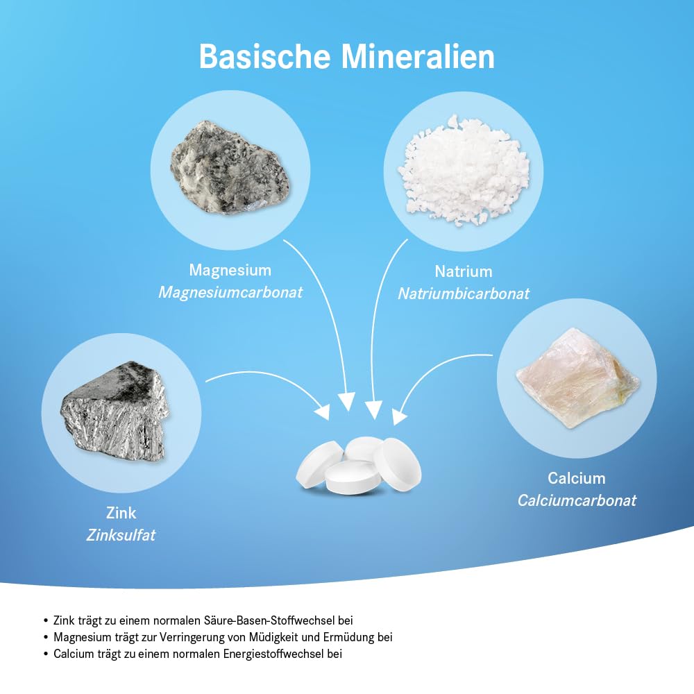Magnesium Komplex mit B6 & Zink – Pascoe® Basentabs (pH Balance Tablets) for Maintaining Acid-Alkaline Balance / with Magnesium, Zinc and Calcium / 100% Vegan 200.00 – Bild 5