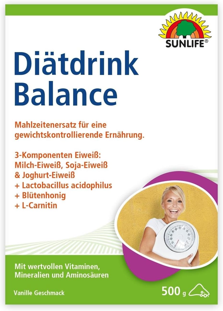 Magnesium Komplex mit B6 & Zink – SUNLIFE Drinking Meal Powder 1 x 500 g - Low-Calorie Meal Replacement with 3 Components Protein & L-Carnitine - Liquid Food Replaces up to 2 Main Meals - Protein Drink with Magnesium & Zinc – Bild 9