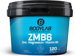 Magnesium Komplex mit B6 & Zink – Bodylab24 ZMB6 120 Capsules, with the Minerals Zinc, Magnesium, Vitamin B5, B6 & Vitamin D, Ideal as an Additional Supplement in Intensive Training Phases