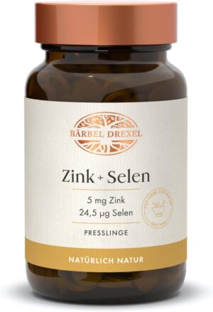 Magnesium Komplex mit B6 & Zink โ BรRBEL DREXEL Zinc + Selenium Capsules High Dose with Natural Zinc Gluconate + Selenium Yeast, Vegan (Pack of 145) Skin Hair Nails Bone Immune System Dietary Supplement Natural Healing Zinc Tablets