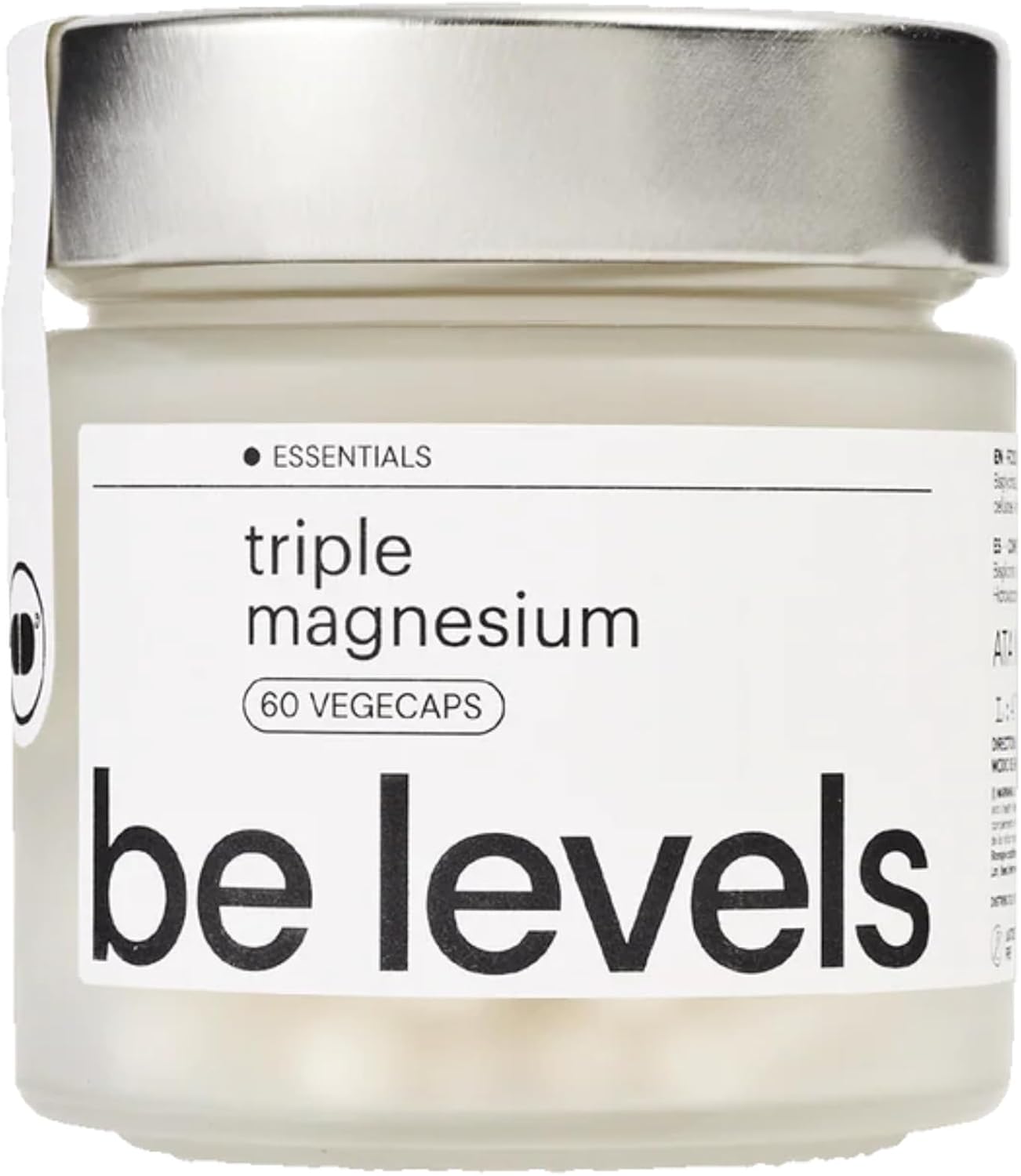 Magnesium 600 mg – Magnesium Complex High Dose Magnesium Bisglycinate + Malate + ATA Mg + Vitamin B6 - 60 Capsules for Muscles + Concentration + Energy + Sleep - Vegan - Gluten Free - No Lactose | Be Levels