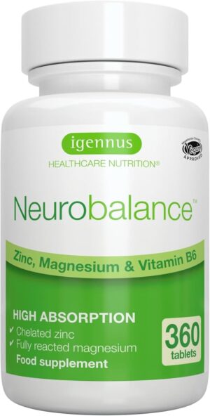 Magnesium Komplex mit B6 & Zink – Neurobalance ZMB6 Tablets, High Dose, with Zinc, Vitamin B6 and Magnesium, Vegan, 360 Tablets