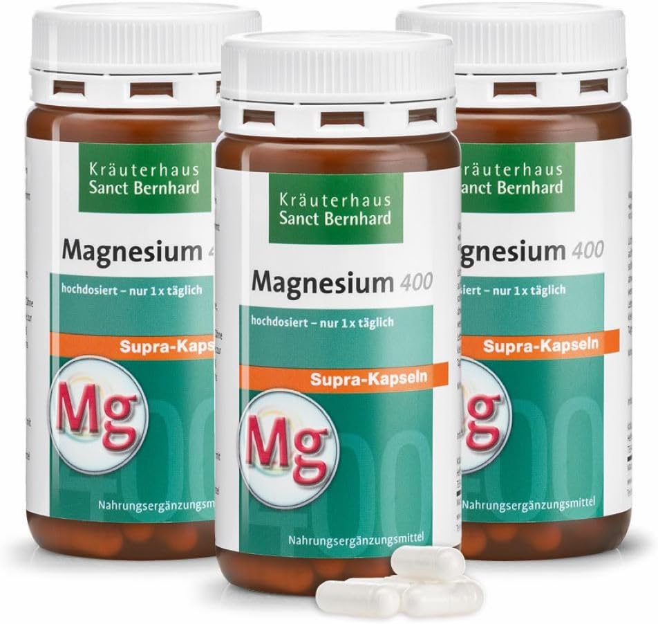 Magnesium 400 mg – Magnesium 400 Supra Capsules Pack of 360 (Pack of 3)