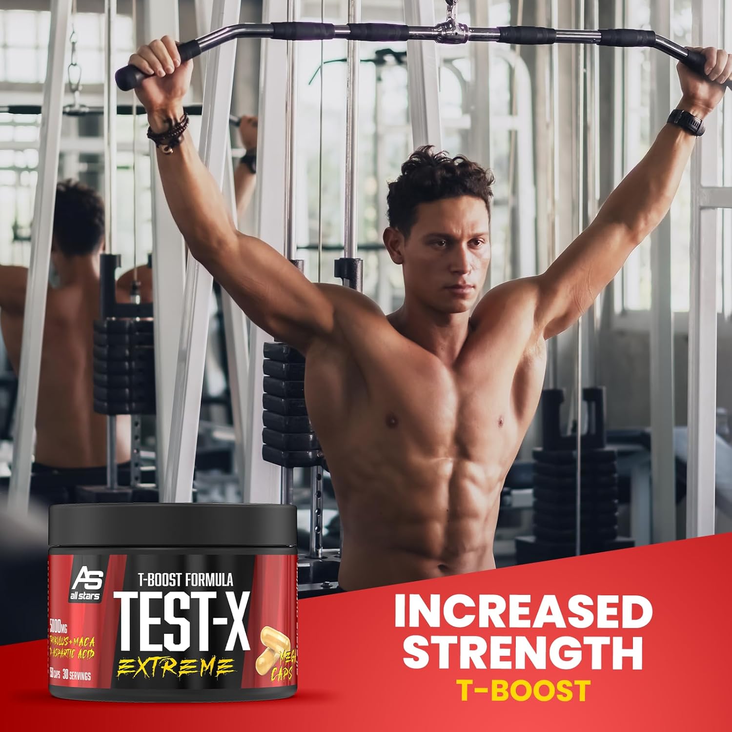 Magnesium Komplex mit B6 & Zink – ALL STARS Test-X Extreme - 150 T-Boost Capsules High Dose - Supplement with Tribulus Terrestris Extract + Vitamin C + Magnesium + Zinc + Maca Powder + D-Aspartic Acid – Bild 3