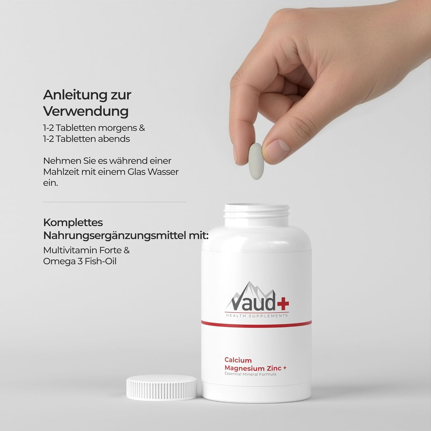 Magnesium Komplex mit B6 & Zink – Calcium, magnesium, zinc, calcium, magnesium, zinc, 100 tablets, high dose, vegan, Swiss quality – Bild 7