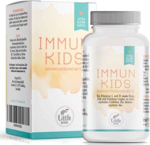 Magnesium Komplex mit B6 & Zink โ Children's Vitamins - Multivitamin Capsules Specially for the Immune System - With Vitamin D Children + C + Magnesium + Folic Acid B9 + Iron & Zinc - 90 Capsules 100% Vegan for 3 Months - Grapefruit