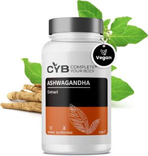 Magnesium Komplex mit B6 & Zink โ Ashwagandha High Dose with Magnesium Glycinate, Vitamin B6 and Zinc - Stress and Energy Support - 120 Capsules - Vegan - Laboratory Tested