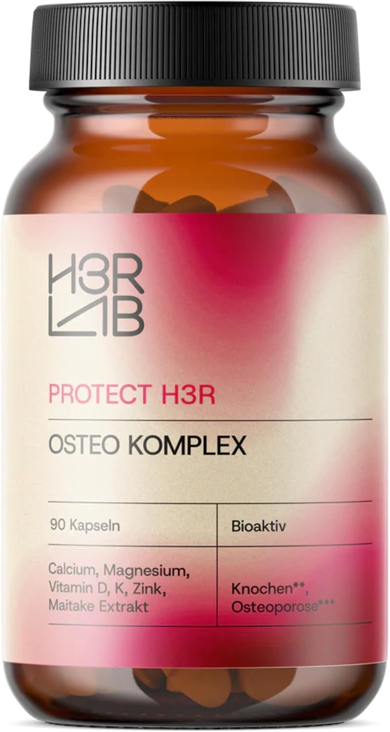 Magnesium Komplex mit B6 & Zink – Osteo Complex - Vegan Capsules with Calcium, Magnesium, Vitamin D3 & K2 | Base for Bones & Teeth | Calcium Magnesium D3 · Vitamin K2 D3 · Calcium + Vitamin D3 (90 Capsules)