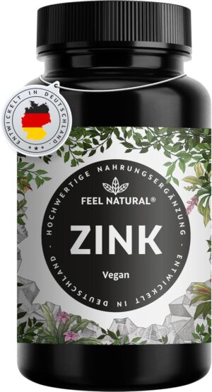 Magnesium Komplex mit B6 & Zink โ Zinc tablets โ 365 pieces per year โ high dose with 25 mg per daily dose โ Premium: Zinc bisgylcinate โ laboratory tested, without additives such as magnesium stearate โ made in Germany and vegan.