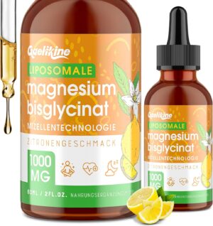 Magnesium 600 mg โ Magnesium Bisglycinate Drops 1000mg - 140mg Elementary Magnesium Per Serving - Liposomal Micelle Technology, Lemon Flavour | Vegan | GMO Free | Gluten Free | 60ml
