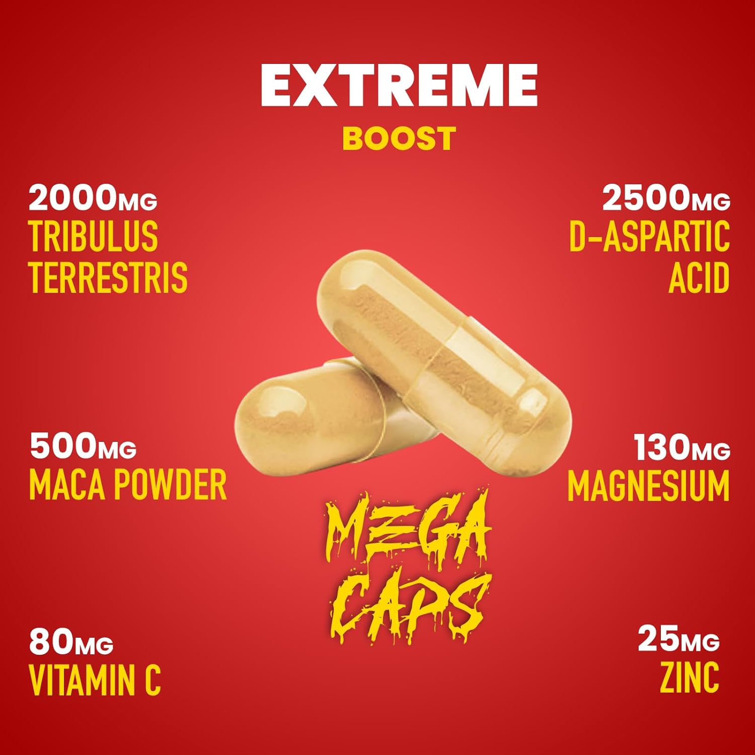 Magnesium Komplex mit B6 & Zink – ALL STARS Test-X Extreme - 150 T-Boost Capsules High Dose - Supplement with Tribulus Terrestris Extract + Vitamin C + Magnesium + Zinc + Maca Powder + D-Aspartic Acid – Bild 2