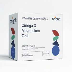 Magnesium Komplex mit B6 & Zink – Omega 3 Magnesium Zinc - Support for Brain and Muscles, 3 Supplements in 1 Pack for Cognitive Performance and Energy I 28 Daily Doses