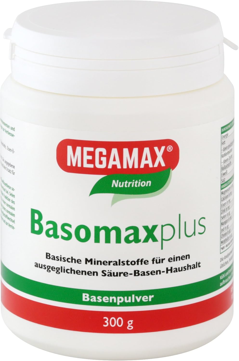 Magnesium Komplex mit B6 & Zink – Megamax Basomax Base Powder 300 g Vegan for Balanced Acid-Base Balance with Magnesium Calcium and Zinc Powder for Base Fasting