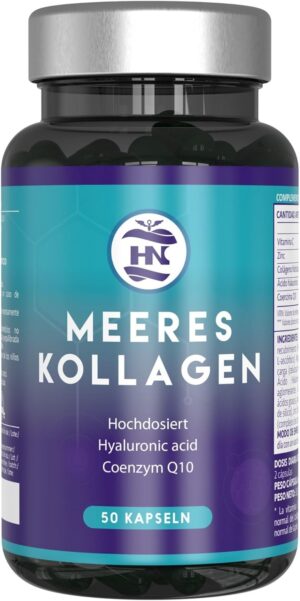 Magnesium Komplex mit B6 & Zink โ Collagen Capsules High Dose with Hyaluronic Acid. Collagen Capsules with Magnesium and Vitamin C - Coenzyme Q10, Magnesium and Zinc, Sea Collagen with Hyaluronic Acid (50 Capsules)
