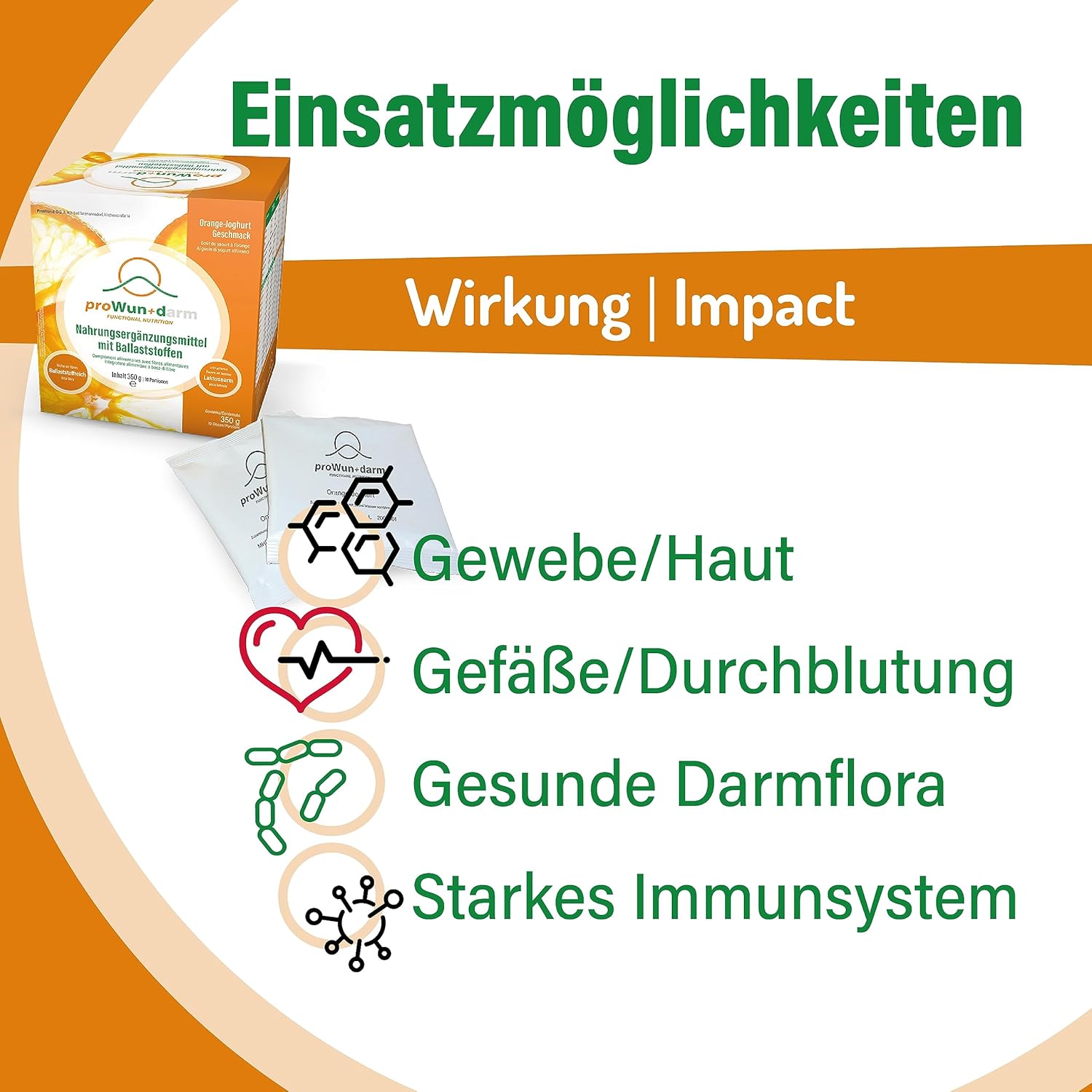 Magnesium Komplex mit B6 & Zink – Prowund – Food Supplement 14 Sachets in Folding Box – Bild 3