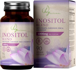Magnesium Komplex mit B6 & Zink โ HN Myo Inositol - 1000 mg Inositol per Serving with Added Magnesium Glycinate, Methylfolate, Chrome Picolinate & Zinc - 90 Vegan Capsules | Vitamins to Support Women's Health | No GMOs