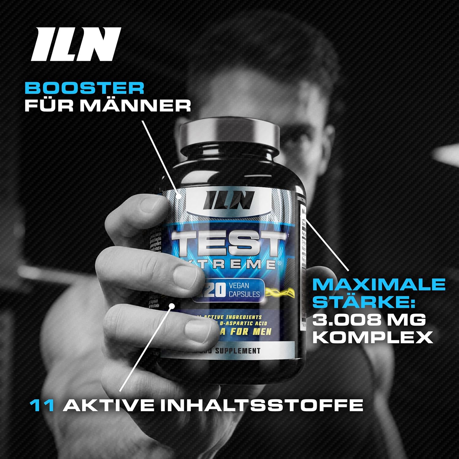 Magnesium Komplex mit B6 & Zink – Test Xtreme: Testosterone Booster – Muscle Growth & Strength (120 Tablets) – Bild 3