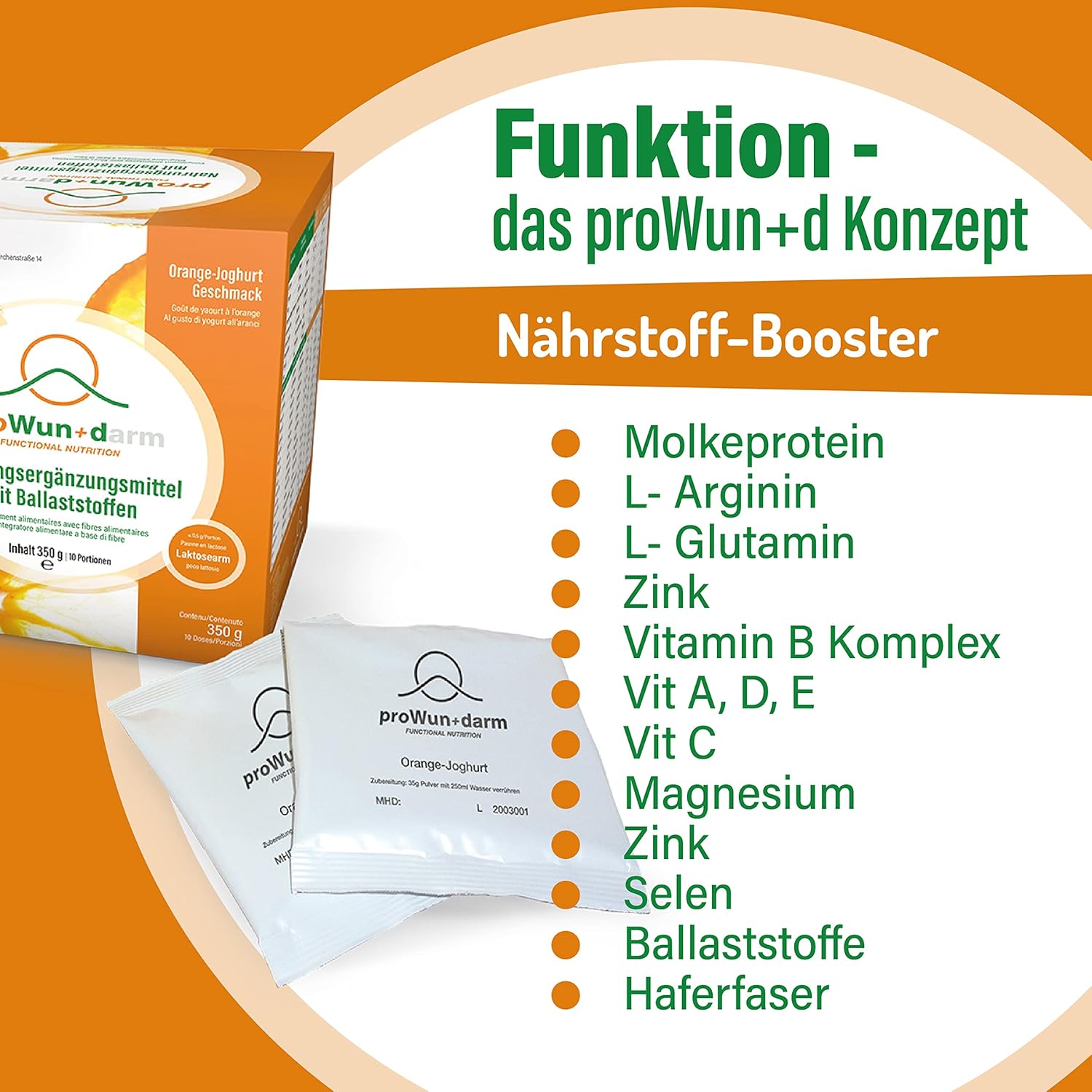 Magnesium Komplex mit B6 & Zink – Prowund – Food Supplement 14 Sachets in Folding Box – Bild 2