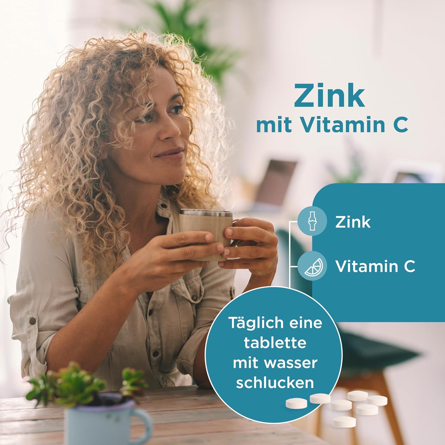 Magnesium Komplex mit B6 & Zink – Healthspan Zinc with Vitamin C, Immune Health, 15 mg Zinc and 80 mg Vitamin C per Tablet, Easily Absorbable, Take Once a Day, Easy to Swallow, Vegan, 360 Tablets – Bild 5