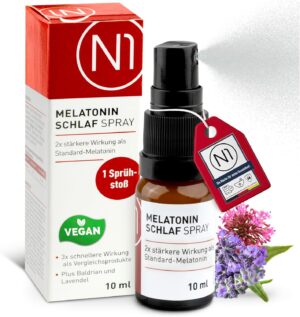 Schlaf-Magnesium mit Melatonin โ Natรผrlich einschlafen & durchschlafen โ N1 Melatonin Sleep Spray - Study Proven Helps You 3x Faster than Standard Melatonin - 71 Day Supply - Melatonin Sleep Spray with Valerian & Lavender, 10 ml VirX
