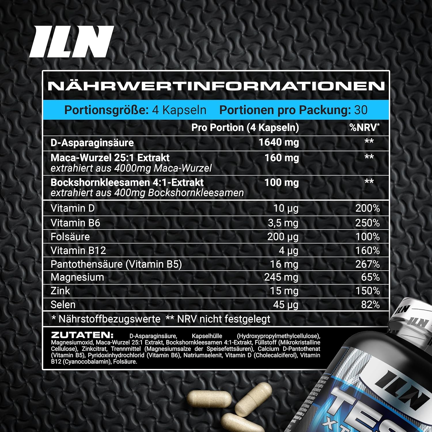 Magnesium Komplex mit B6 & Zink – Test Xtreme: Testosterone Booster – Muscle Growth & Strength (120 Tablets) – Bild 2