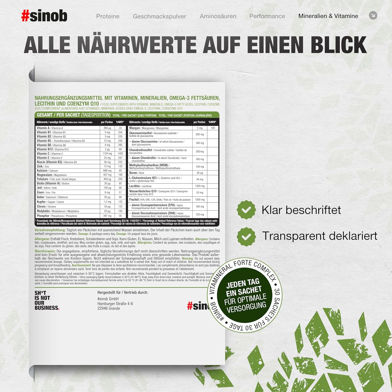 Magnesium Komplex mit B6 & Zink – Blackline 2.0 # Sinobpharma, , , – Bild 3